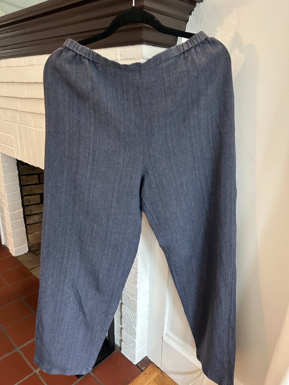 Eileen Fisher Irish Linen Blue Pants Size M